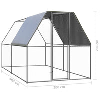 Outdoor Chicken Cage 2x2x2 m Galvanised Steel Kings Warehouse