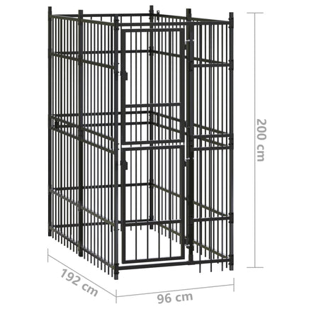 Outdoor Dog Kennel Steel 1.84 m² Kings Warehouse