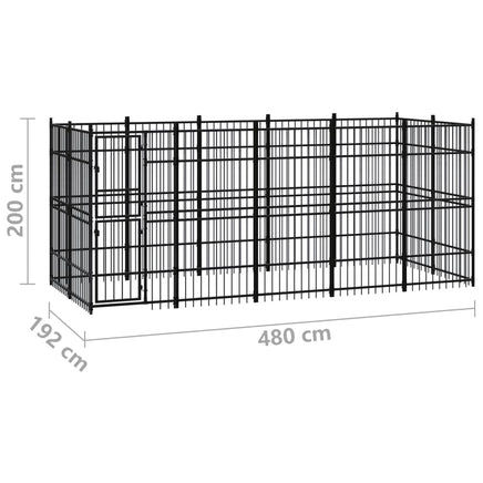Outdoor Dog Kennel Steel 9.22 m² Kings Warehouse