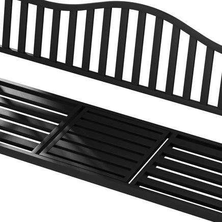 Outdoor Garden Bench Seat Loveseat Steel Foldable Table Patio Furniture Black Kings Warehouse