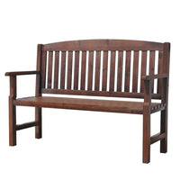 Outdoor Garden Bench Wooden 2 Seater Lounge Chair Patio Furniture Brown Furniture Kings Warehouse