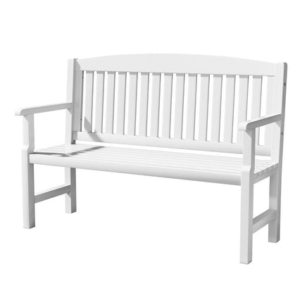 Outdoor Garden Bench Wooden 2 Seater Lounge Chair Patio Furniture White Furniture Kings Warehouse