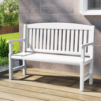 Outdoor Garden Bench Wooden 2 Seater Lounge Chair Patio Furniture White Furniture Kings Warehouse