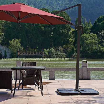 Outdoor Patio 4-Piece Cantilever Offset 3M Umbrella Base Stand Weight Water Sand Home & Garden Kings Warehouse