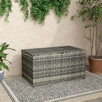 Outdoor PE Wicker Storage Box Garden 320L-Grey Furniture Kings Warehouse