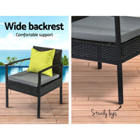 Outdoor Sofa Set Wicker Lounge Setting Table and Chairs Storage Cover Furniture Kings Warehouse