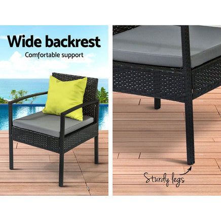 Outdoor Sofa Set Wicker Lounge Setting Table and Chairs Storage Cover Furniture Kings Warehouse
