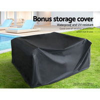Outdoor Sofa Set Wicker Lounge Setting Table and Chairs Storage Cover Furniture Kings Warehouse