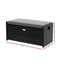 Outdoor Storage Bench Box Garden Sheds Tools Wicker Cushion Patio Chair Kings Warehouse