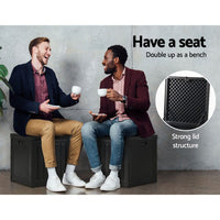 Outdoor Storage Box 80L Container Lockable Garden Toy Tool Shed Black Furniture Kings Warehouse