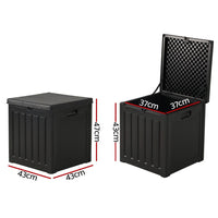 Outdoor Storage Box 80L Container Lockable Garden Toy Tool Shed Black Furniture Kings Warehouse