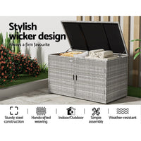 Outdoor Storage Cabinet Box Deck Wicker Shelf Chest Garden Shed Tools Kings Warehouse