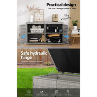 Outdoor Storage Cabinet Box Deck Wicker Shelf Chest Garden Shed Tools Kings Warehouse