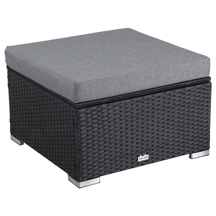Outdoor wicker ottoman in Black Kings Warehouse