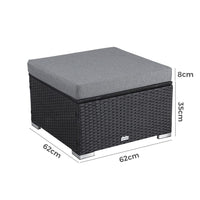 Outdoor wicker ottoman in Black Kings Warehouse