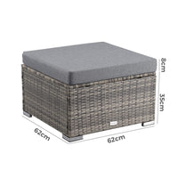Outdoor wicker ottoman in Grey Kings Warehouse