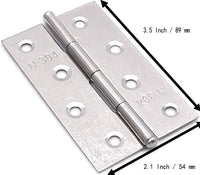 Pack of 6 Hinge 3.5 Inch Stainless Steel Door Hinges Cabinet Door Hinges Furniture Kings Warehouse