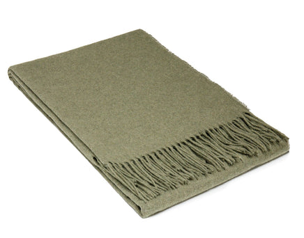 Paddington Throw - Fine Wool Blend - Olive Kings Warehouse