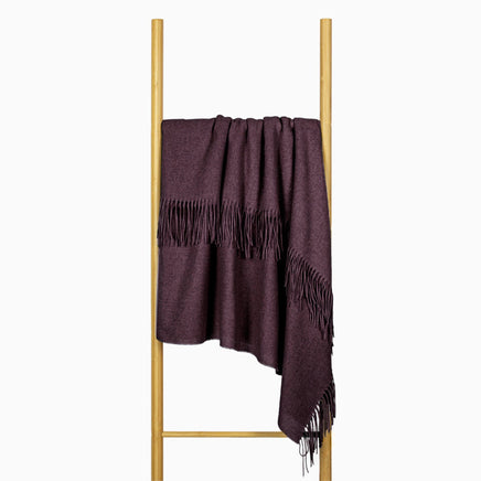 Paddington Throw - Fine Wool Blend - Plum Kings Warehouse