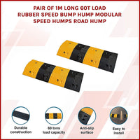 Pair of 1m Long 60T Load Rubber Speed Bump Hump Modular Speed Humps Road Hump Home & Garden Kings Warehouse