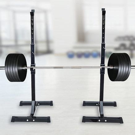 Pair of Adjustable Squat Rack Sturdy Steel Barbell Bench Press Stands GYM/HOME Kings Warehouse