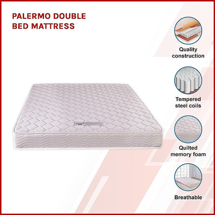 PALERMO Double Bed Mattress Furniture Kings Warehouse