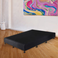 Palermo King Ensemble Bed Base Midnight Black Linen Fabric Furniture Kings Warehouse