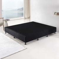Palermo King Ensemble Bed Base Midnight Black Linen Fabric Furniture Kings Warehouse