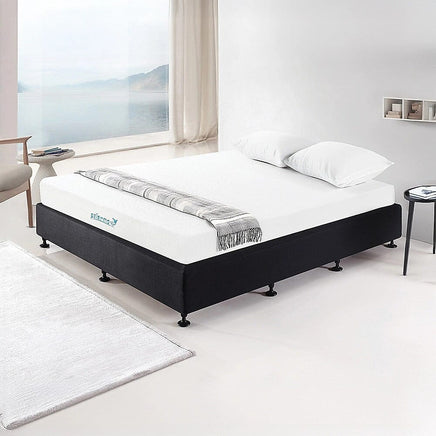 Palermo King Ensemble Bed Base Midnight Black Linen Fabric Furniture Kings Warehouse