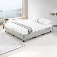 Palermo King Ensemble Bed Base Platinum Light Grey Linen Fabric Furniture Kings Warehouse