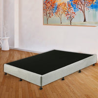 Palermo King Ensemble Bed Base Platinum Light Grey Linen Fabric Furniture Kings Warehouse