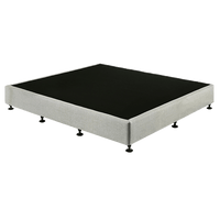 Palermo King Ensemble Bed Base Platinum Light Grey Linen Fabric Furniture Kings Warehouse