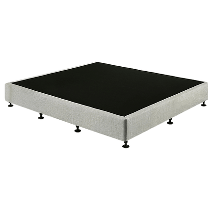 Palermo King Ensemble Bed Base Platinum Light Grey Linen Fabric Furniture Kings Warehouse