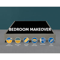 Palermo King Ensemble Bed Base Platinum Natural Sand Linen Fabric Furniture Kings Warehouse