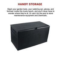 Patio Deck Box Outdoor Storage Plastic Bench Box 450 Litre Home & Garden Kings Warehouse