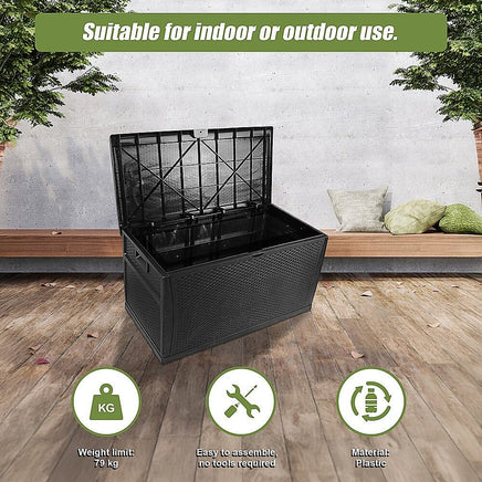 Patio Deck Box Outdoor Storage Plastic Bench Box 450 Litre Home & Garden Kings Warehouse