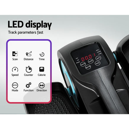 Pedal Exerciser Mini Exercise Bike Cross Trainer 50W Blue Sports & Fitness Kings Warehouse