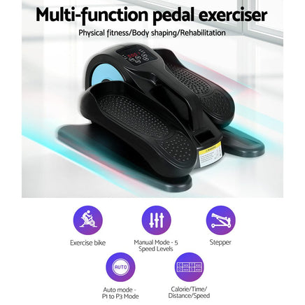 Pedal Exerciser Mini Exercise Bike Cross Trainer 50W Blue Sports & Fitness Kings Warehouse