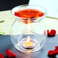 Perfume Scented Essential Oil Tealight Candle Burner Glass Lamp for Aromatherapy Spa Room Relax 14cm High Kings Warehouse