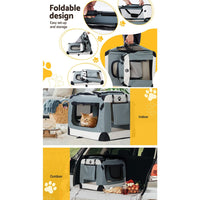 Pet Carrier Soft Crate Dog Cat Travel 70x52CM Portable Foldable Car Large Pet Care Kings Warehouse