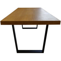 Petunia Dining Table 180cm Elm Timber Wood Black Metal Leg - Natural dining Kings Warehouse 