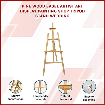 Pine Wood Easel Artist Art Display Painting Shop Tripod Stand Wedding Home & Garden Kings Warehouse