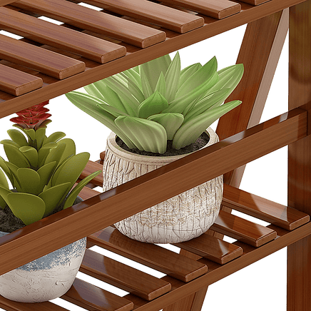 Plant Stand Outdoor Indoor Garden Wood Bamboo Shelf Folding 100CM Length Home & Garden Kings Warehouse