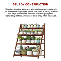 Plant Stand Outdoor Indoor Garden Wood Bamboo Shelf Folding 100CM Length Home & Garden Kings Warehouse