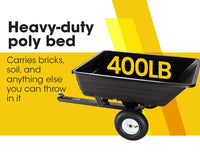 PLANTCRAFT 400LBS Poly Dump Cart Garden Tip Trailer Tray Tow Quad ATV Ride Home & Garden Kings Warehouse