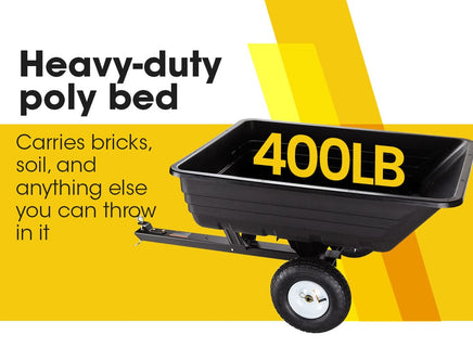 PLANTCRAFT 400LBS Poly Dump Cart Garden Tip Trailer Tray Tow Quad ATV Ride Home & Garden Kings Warehouse