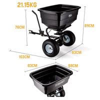 PLANTCRAFT Tow Behind Broadcast Spreader 90kg 105L Seed Fertiliser Tow Rotary Kings Warehouse
