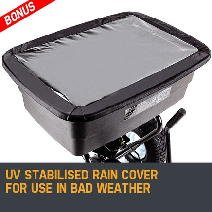 PLANTCRAFT Tow Behind Broadcast Spreader 90kg 105L Seed Fertiliser Tow Rotary Kings Warehouse