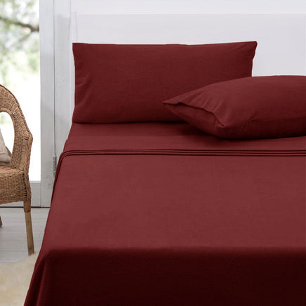 Polar Fleece Sheet Set King 36cm Wall with King Pillowcases Burgundy Home & Garden Kings Warehouse