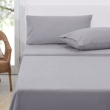 Polar Fleece Sheet Set King 36cm Wall with King Pillowcases Grey Home & Garden Kings Warehouse